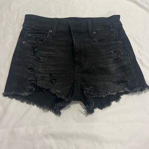 american eagle black jean shorts